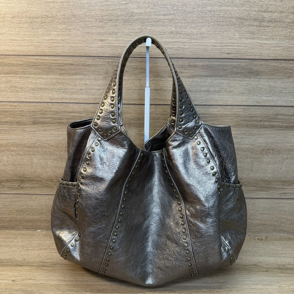 KOOBA Boho Festival Soft Leather Studded Hobo Slouchy Shoulder Bag Purse